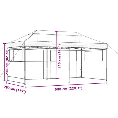 Tendone per Feste Pieghevole Pop-Up con 3 Pareti Marrone | homemem39