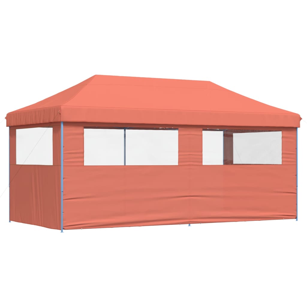 Tendone per Feste Pieghevole Pop-Up con 3 Pareti Terracotta | homemem39