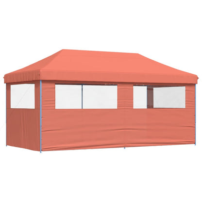 Tendone per Feste Pieghevole Pop-Up con 3 Pareti Terracotta | homemem39