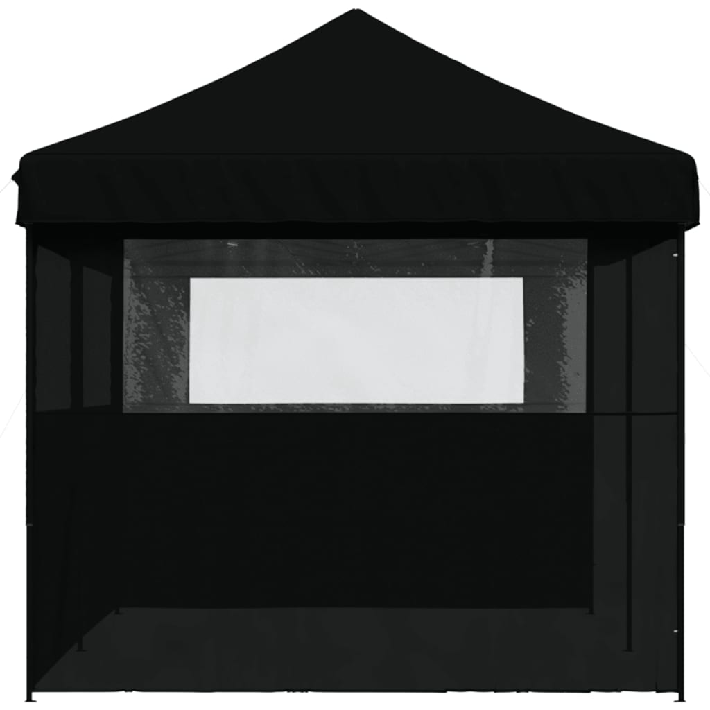 Tendone per Feste Pieghevole Pop-Up con 3 Pareti Nero | homemem39