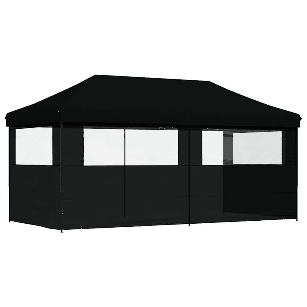 Tendone per Feste Pieghevole Pop-Up con 3 Pareti Nero | homemem39