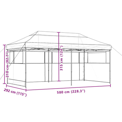 Tendone per Feste Pieghevole Pop-Up con 3 Pareti Nero | homemem39