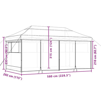 Tendone per Feste Pieghevole Pop-Up con 4 Pareti Arancione | homemem39