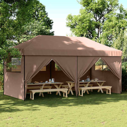 Tendone per Feste Pieghevole Pop-Up con 4 Pareti Marrone | homemem39