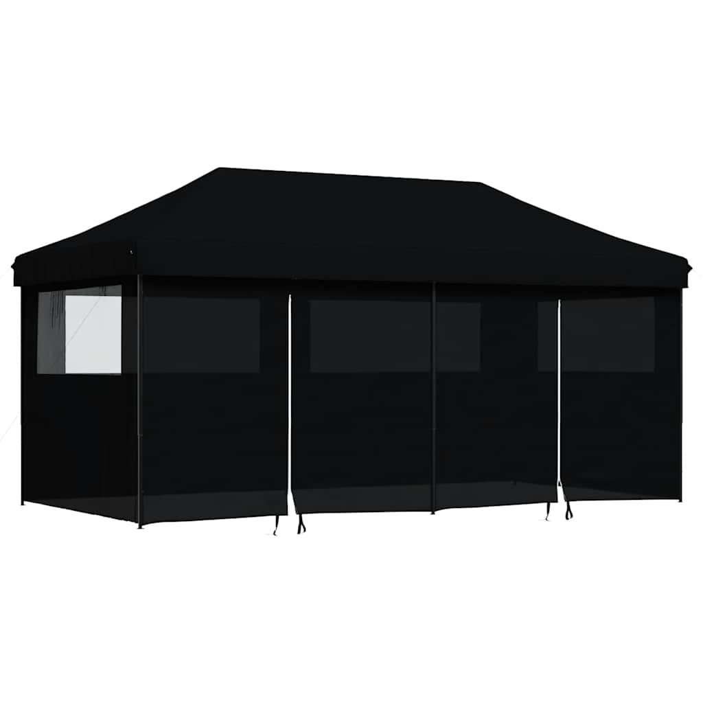 Tendone per Feste Pieghevole Pop-Up con 4 Pareti Nero | homemem39
