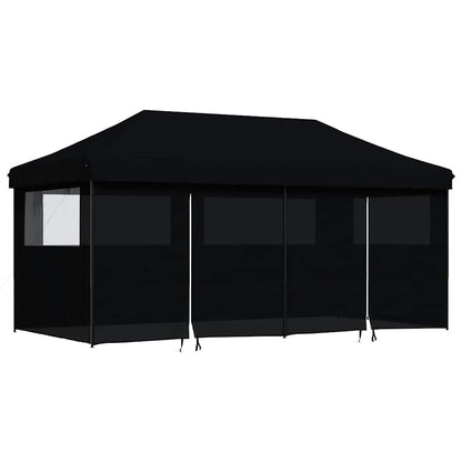 Tendone per Feste Pieghevole Pop-Up con 4 Pareti Nero | homemem39