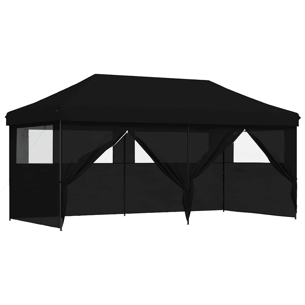 Tendone per Feste Pieghevole Pop-Up con 4 Pareti Nero | homemem39