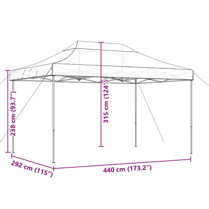 Tenda da Festa Pieghevole Pop-Up Beige 440x292x315 cm - homemem39