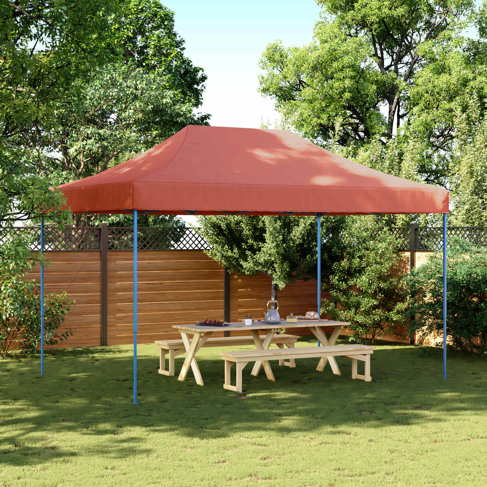 Tenda da Festa Pieghevole Pop-Up Terracotta 440x292x315 cm | homemem39