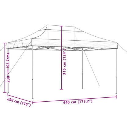 Tenda da Festa Pieghevole Pop-Up Nero 292x292x315 cm | homemem39