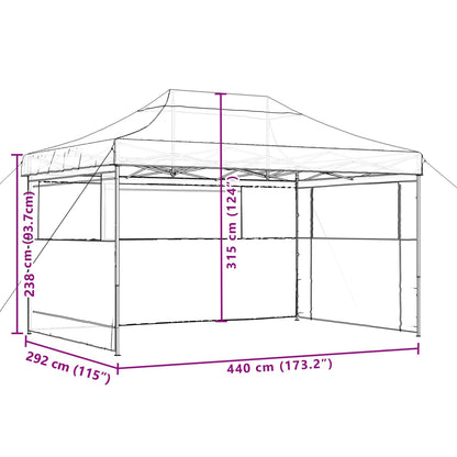 Tendone per Feste Pieghevole Pop-Up con 3 Pareti Verde | homemem39