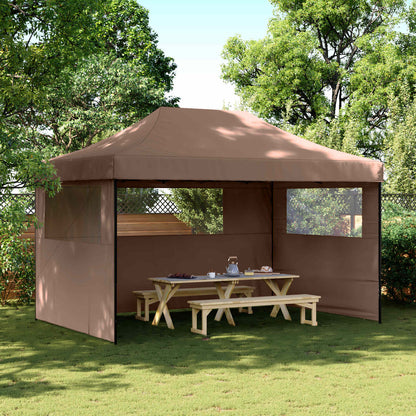 Tendone per Feste Pieghevole Pop-Up con 3 Pareti Marrone | homemem39