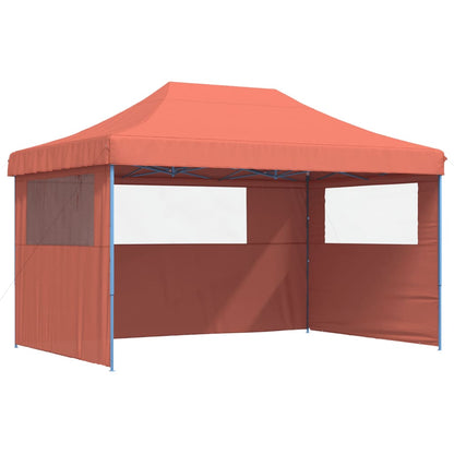 Tendone per Feste Pieghevole Pop-Up con 3 Pareti Terracotta - homemem39