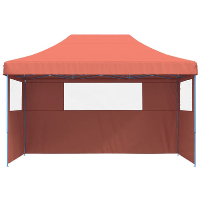 Tendone per Feste Pieghevole Pop-Up con 3 Pareti Terracotta - homemem39