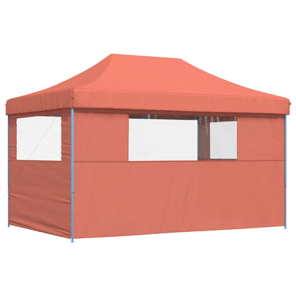 Tendone per Feste Pieghevole Pop-Up con 3 Pareti Terracotta - homemem39