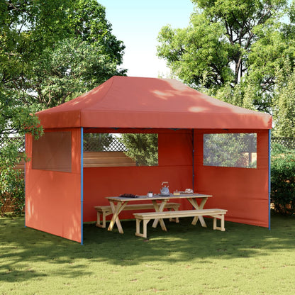 Tendone per Feste Pieghevole Pop-Up con 3 Pareti Terracotta - homemem39