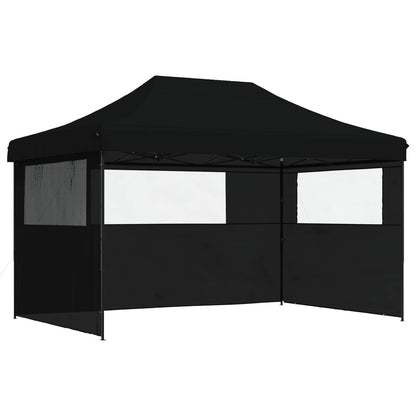 Tendone per Feste Pieghevole Pop-Up con 3 Pareti Nero | homemem39