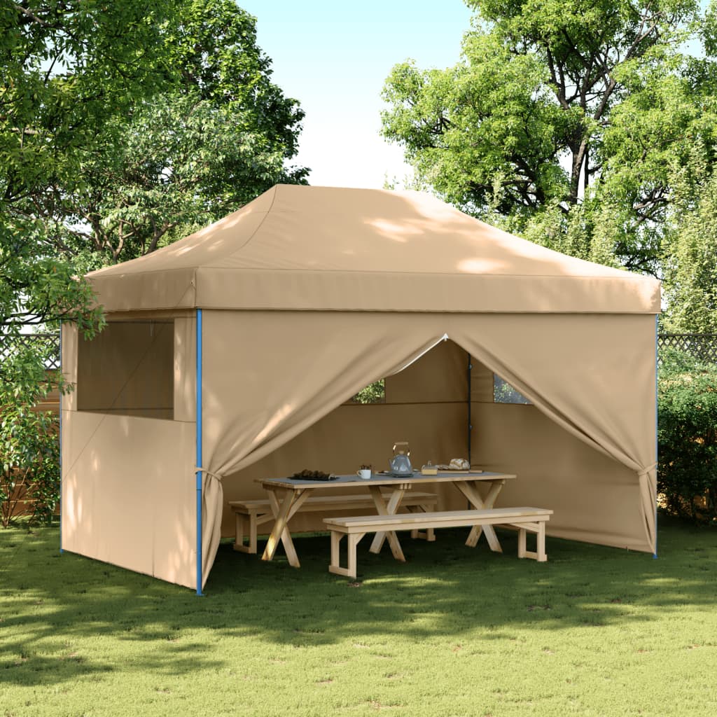 Tendone per Feste Pieghevole Pop-Up con 4 Pareti Beige - homemem39