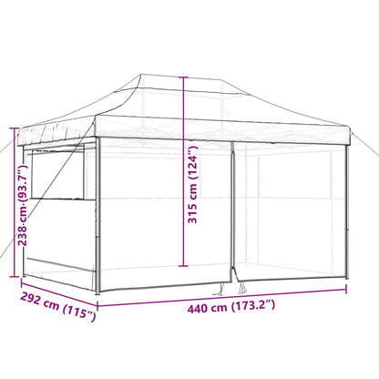 Tendone per Feste Pieghevole Pop-Up con 4 Pareti Marrone | homemem39