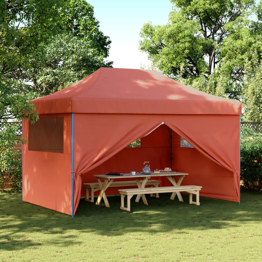 Tendone per Feste Pieghevole Pop-Up con 4 Pareti Terracotta - homemem39