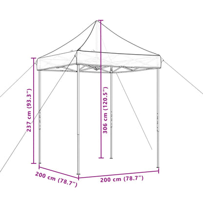 Tenda da Festa Pieghevole Pop-Up Tortora 200x200x306 cm - homemem39