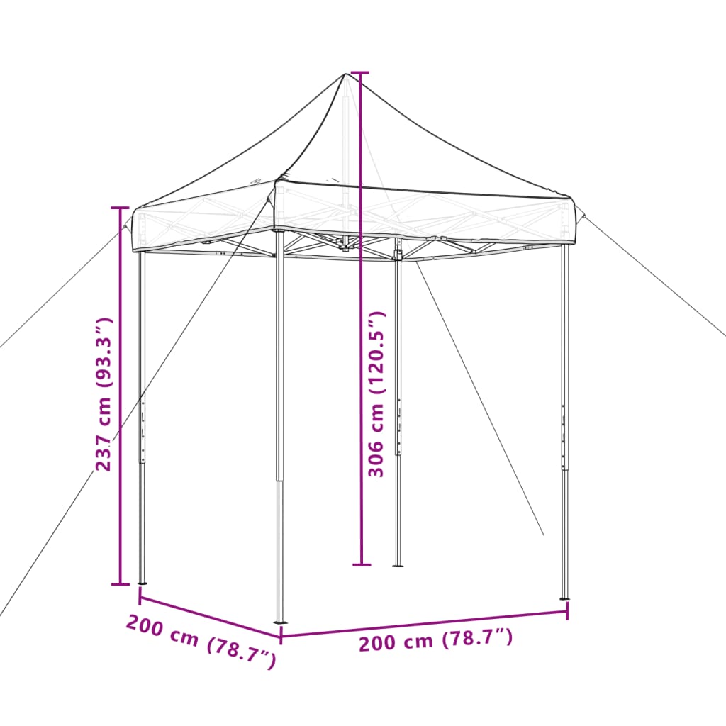 Tenda da Festa Pieghevole Pop-Up Terracotta 200x200x306 cm - homemem39