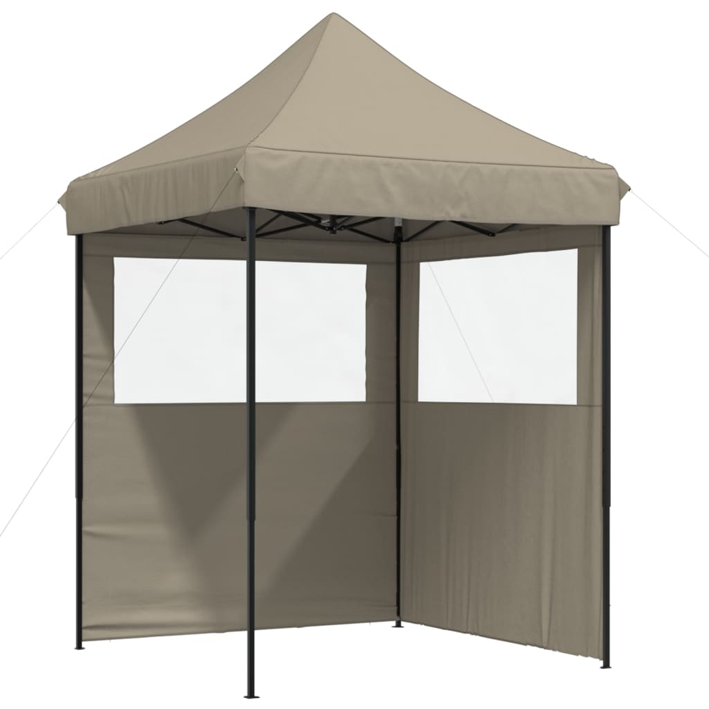Tendone per Feste Pieghevole Pop-Up con 2 Pareti Tortora | homemem39