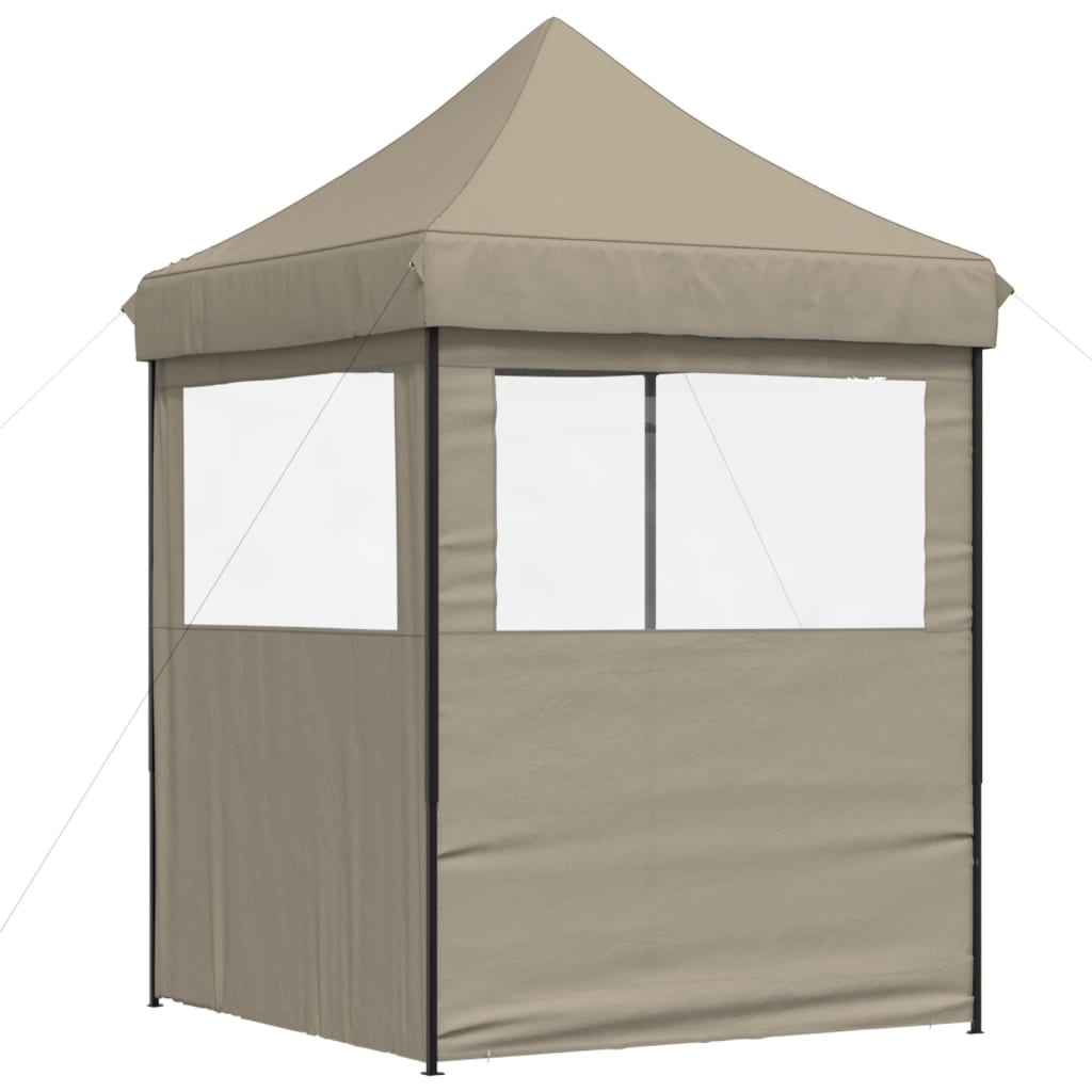 Tendone per Feste Pieghevole Pop-Up con 2 Pareti Tortora | homemem39