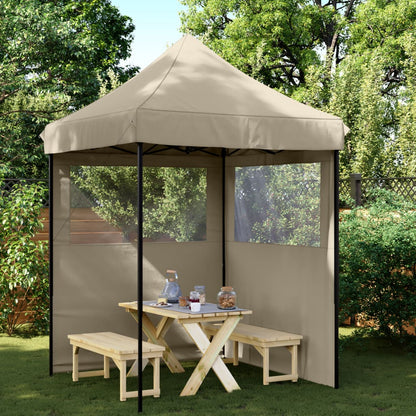 Tendone per Feste Pieghevole Pop-Up con 2 Pareti Tortora | homemem39