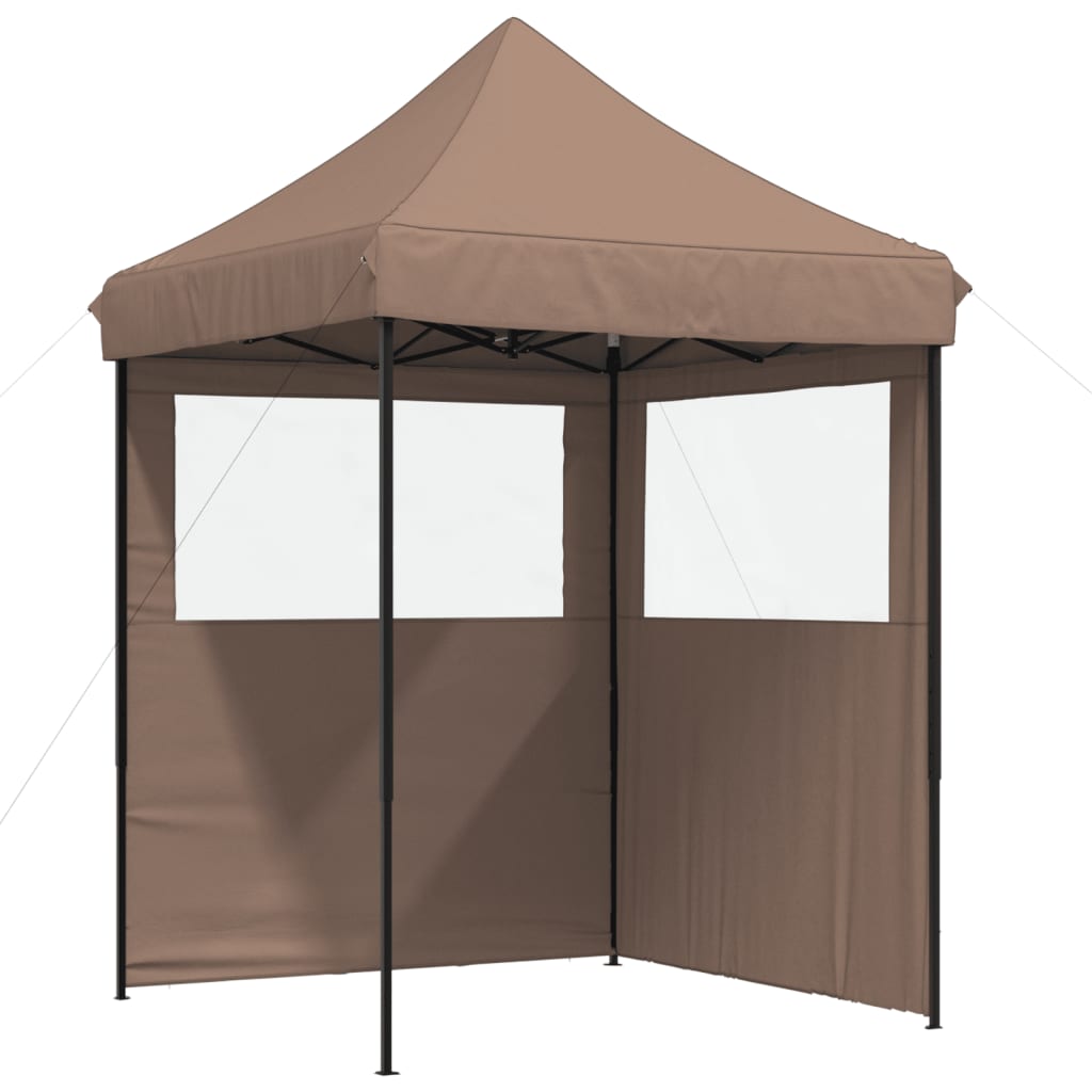 Tendone per Feste Pieghevole Pop-Up con 2 Pareti Marrone | homemem39