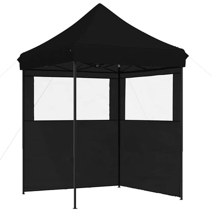 Tendone per Feste Pieghevole Pop-Up con 2 Pareti Nero | homemem39