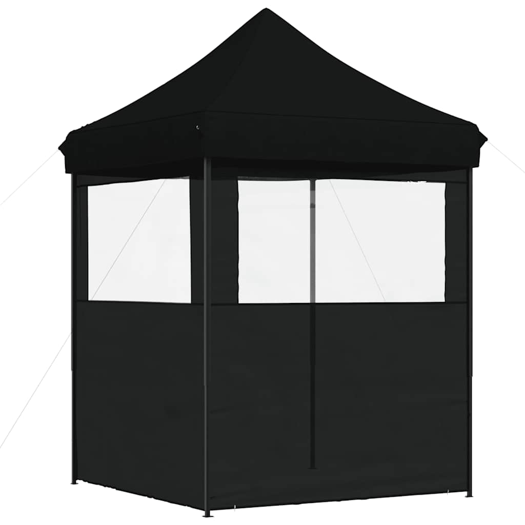 Tendone per Feste Pieghevole Pop-Up con 2 Pareti Nero | homemem39