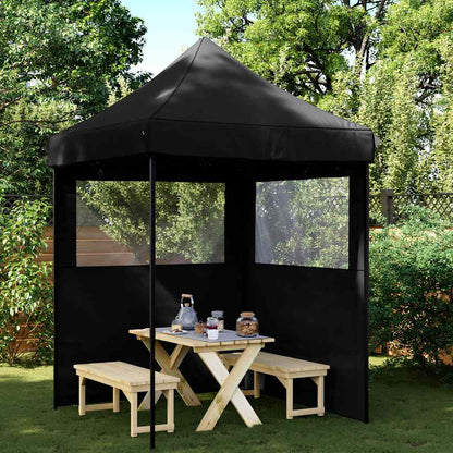 Tendone per Feste Pieghevole Pop-Up con 2 Pareti Nero | homemem39