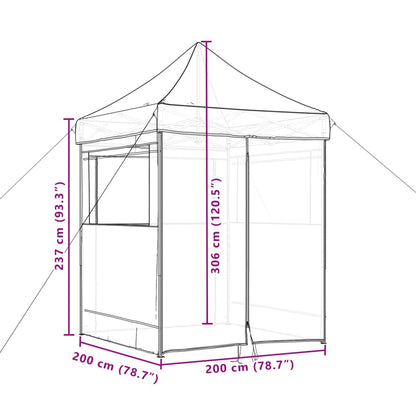 Tendone per Feste Pieghevole Pop-Up con 4 Pareti Marrone | homemem39