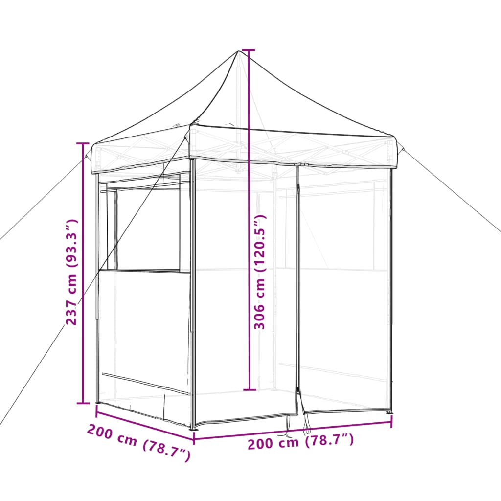 Tendone per Feste Pieghevole Pop-Up con 4 Pareti Marrone | homemem39