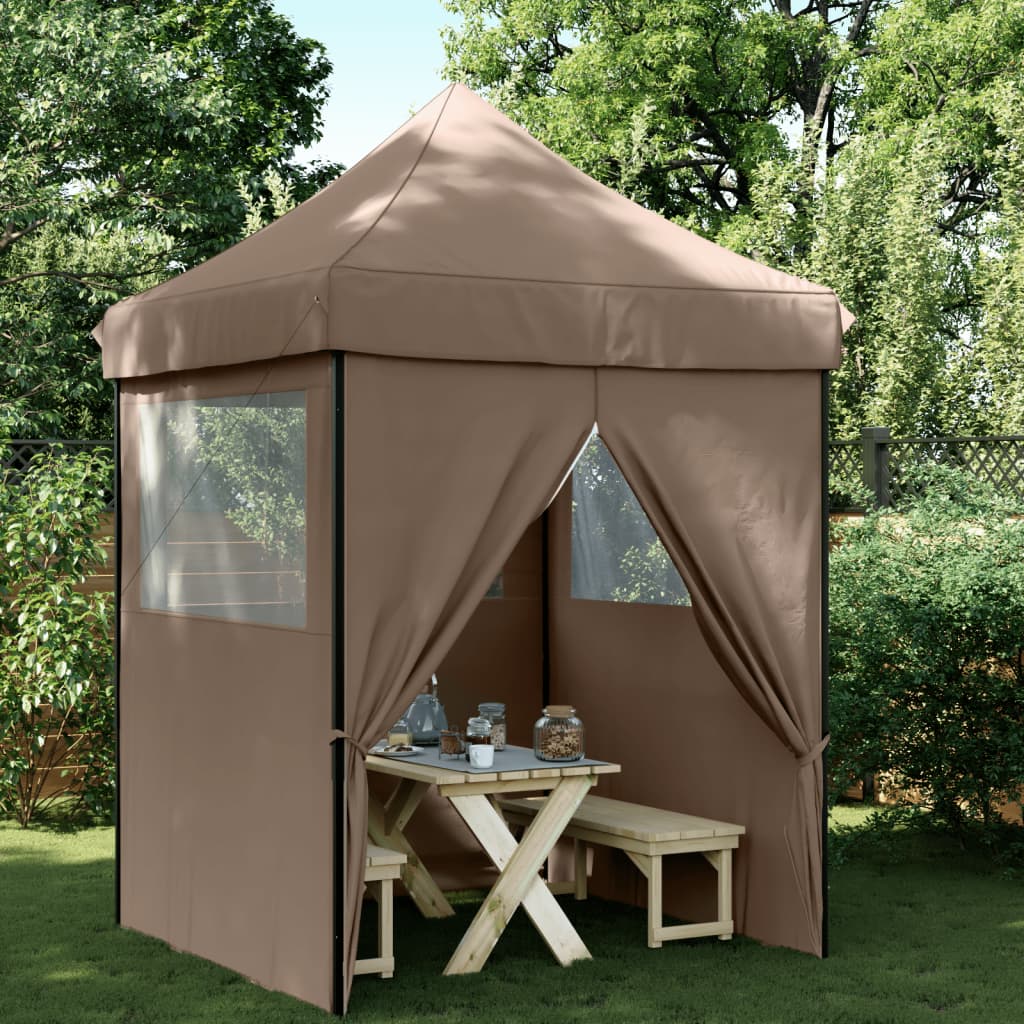 Tendone per Feste Pieghevole Pop-Up con 4 Pareti Marrone | homemem39