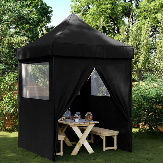 Tendone per Feste Pieghevole Pop-Up con 4 Pareti Nero | homemem39