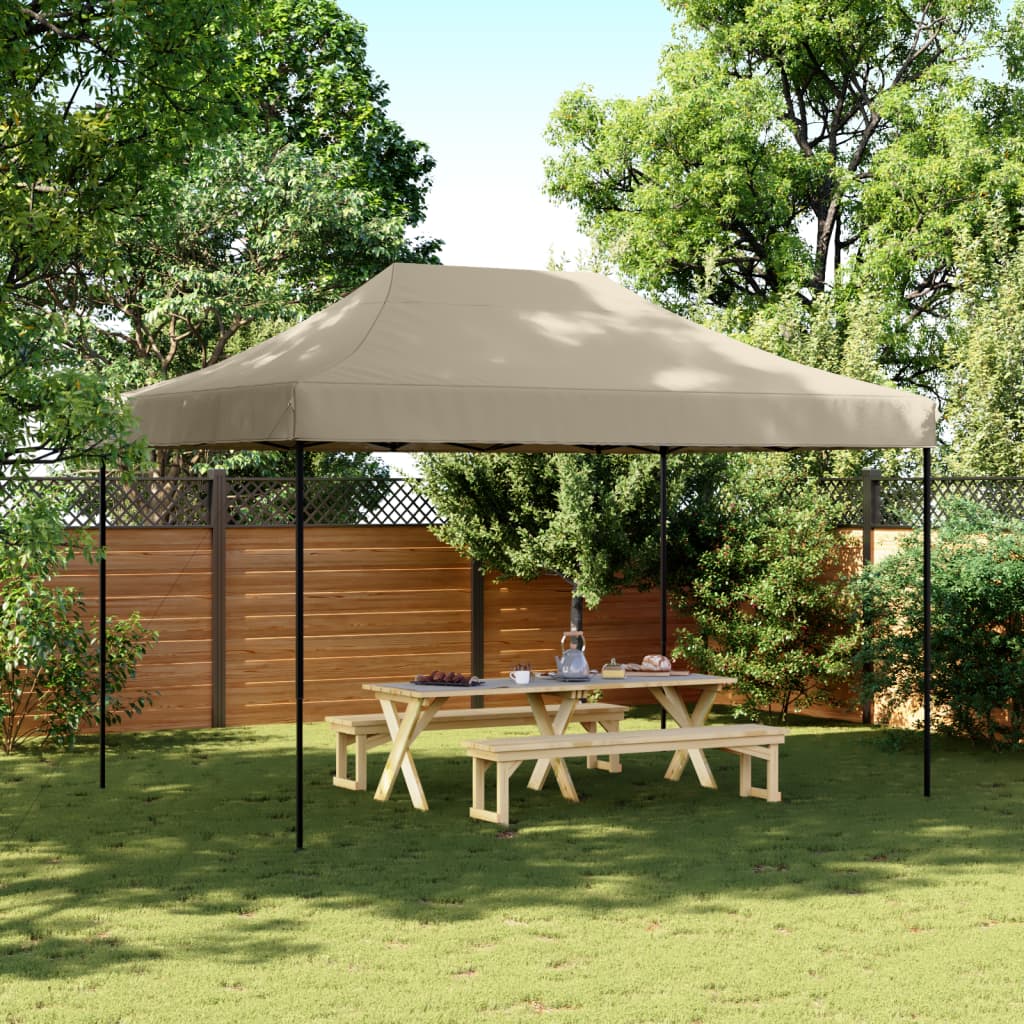 Tenda da Festa Pieghevole Pop-Up Tortora 410x279x315 cm - homemem39