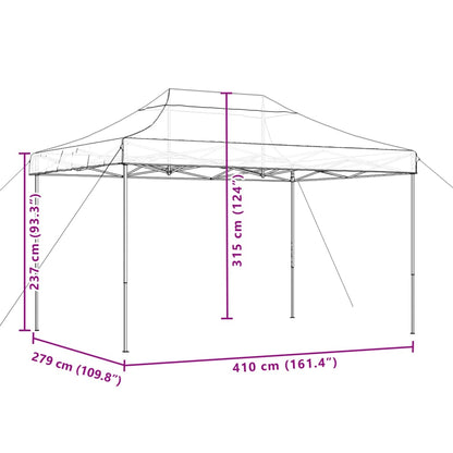 Tenda da Festa Pieghevole Pop-Up Marrone 410x279x315 cm - homemem39