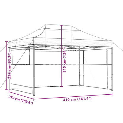 Tendone per Feste Pieghevole Pop-Up con 3 Pareti Arancione | homemem39
