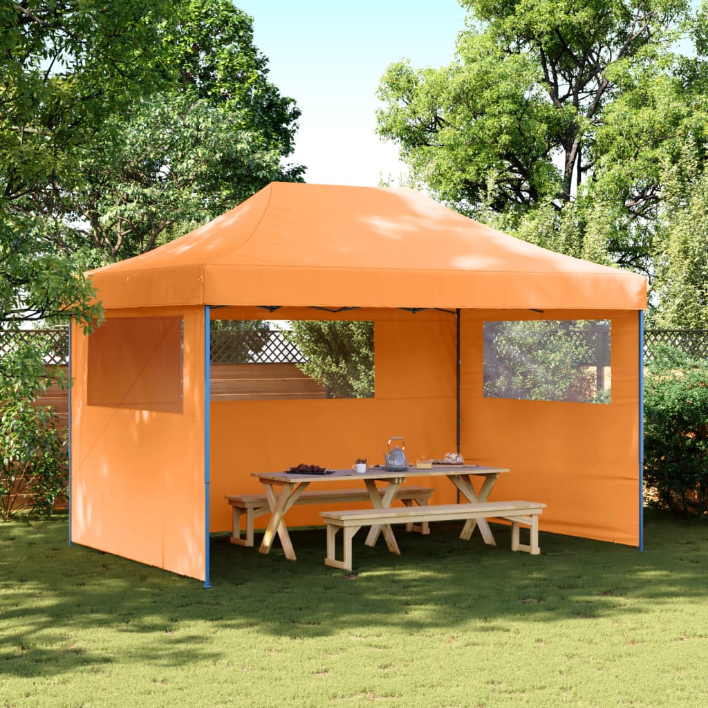 Tendone per Feste Pieghevole Pop-Up con 3 Pareti Arancione | homemem39