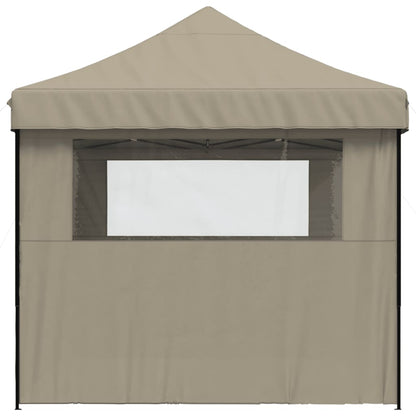 Tendone per Feste Pieghevole Pop-Up con 3 Pareti Tortora | homemem39