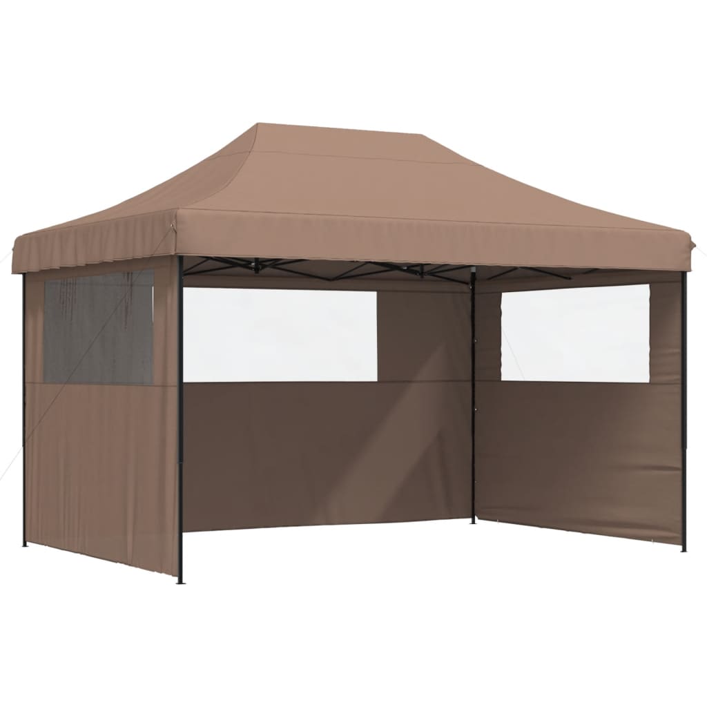Tendone per Feste Pieghevole Pop-Up con 3 Pareti Marrone | homemem39