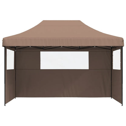 Tendone per Feste Pieghevole Pop-Up con 3 Pareti Marrone | homemem39