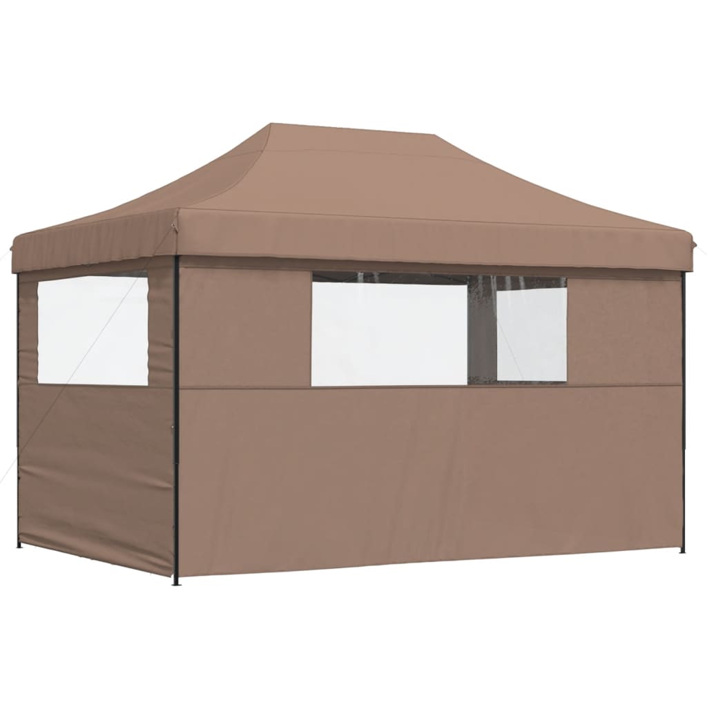 Tendone per Feste Pieghevole Pop-Up con 3 Pareti Marrone | homemem39