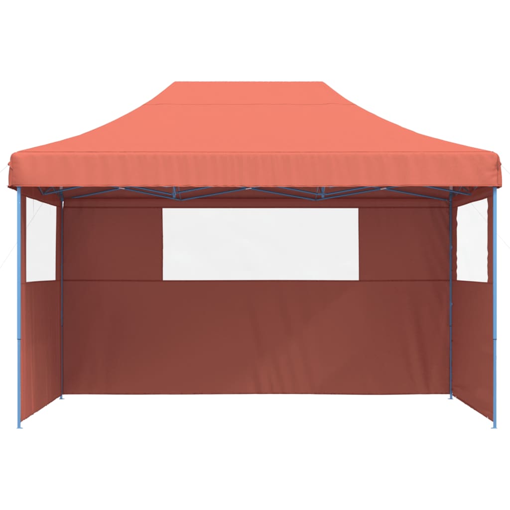 Tendone per Feste Pieghevole Pop-Up con 3 Pareti Terracotta - homemem39