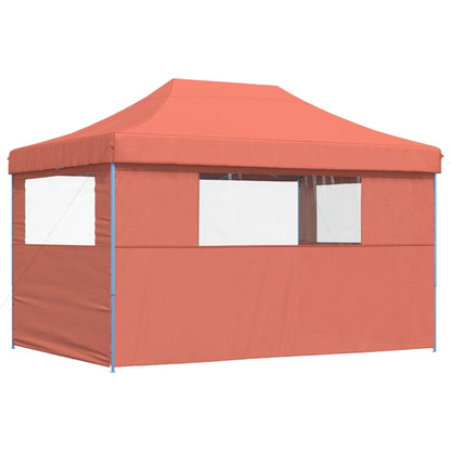 Tendone per Feste Pieghevole Pop-Up con 3 Pareti Terracotta - homemem39