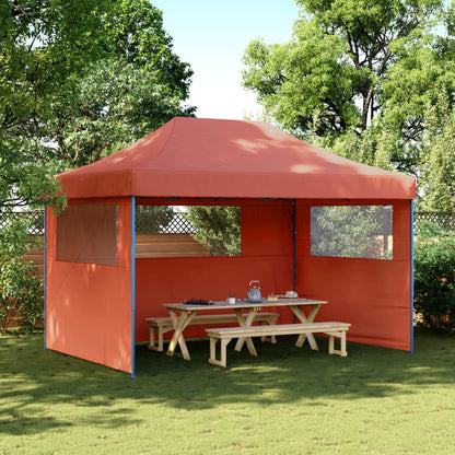Tendone per Feste Pieghevole Pop-Up con 3 Pareti Terracotta - homemem39