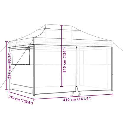 Tendone per Feste Pieghevole Pop-Up con 4 Pareti Arancione | homemem39