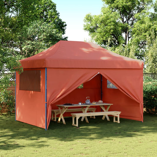 Tendone per Feste Pieghevole Pop-Up con 4 Pareti Terracotta - homemem39